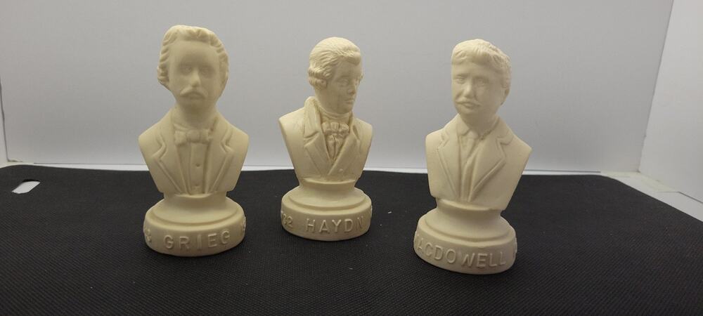 Vintage Set Of 3 Halbe Composer Busts GRIEG, MacDowell Hayden
